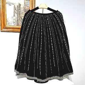 Chico's Black and Silver Sequin Midi Skirt